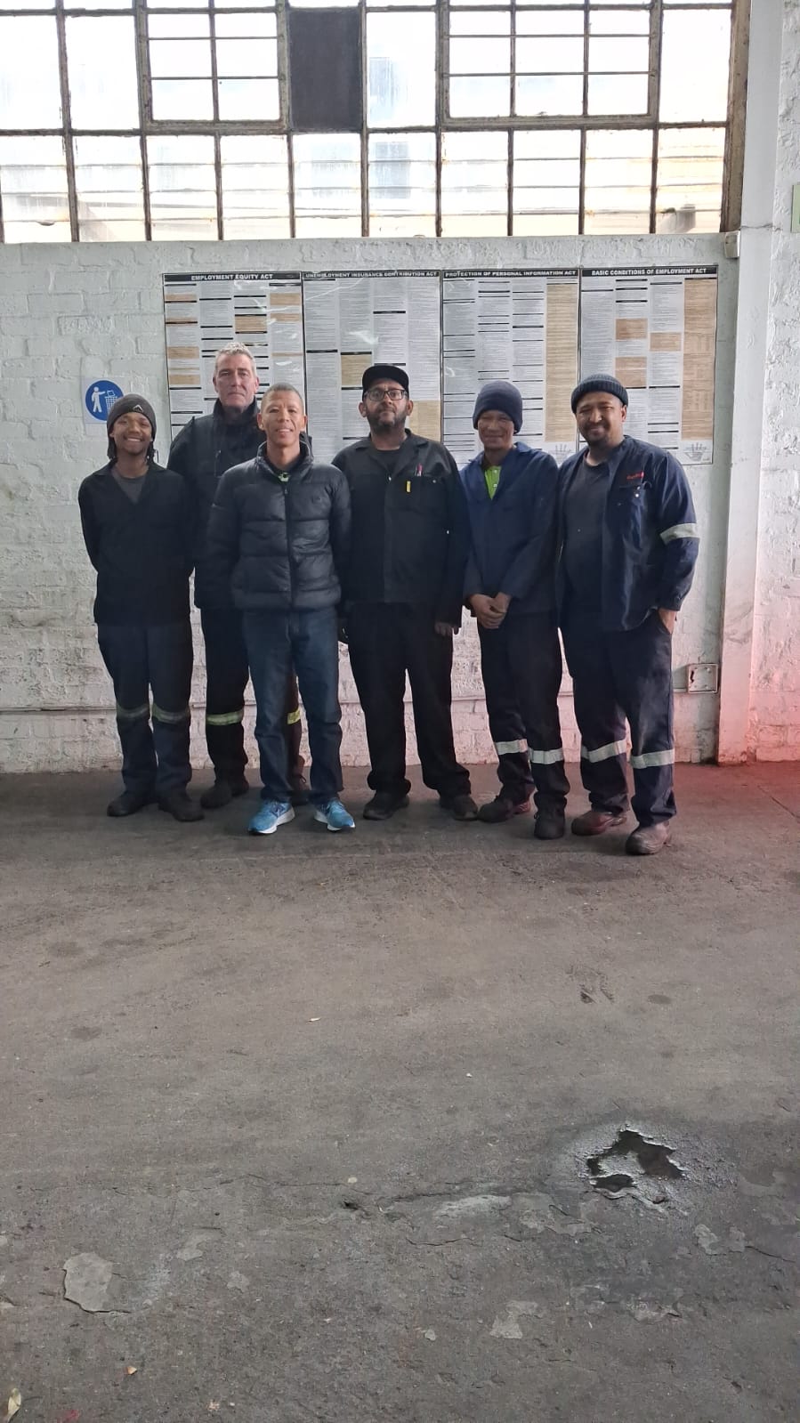 The DTL Mechanical Repairs workshop team photographed together at the Somerset West workshop